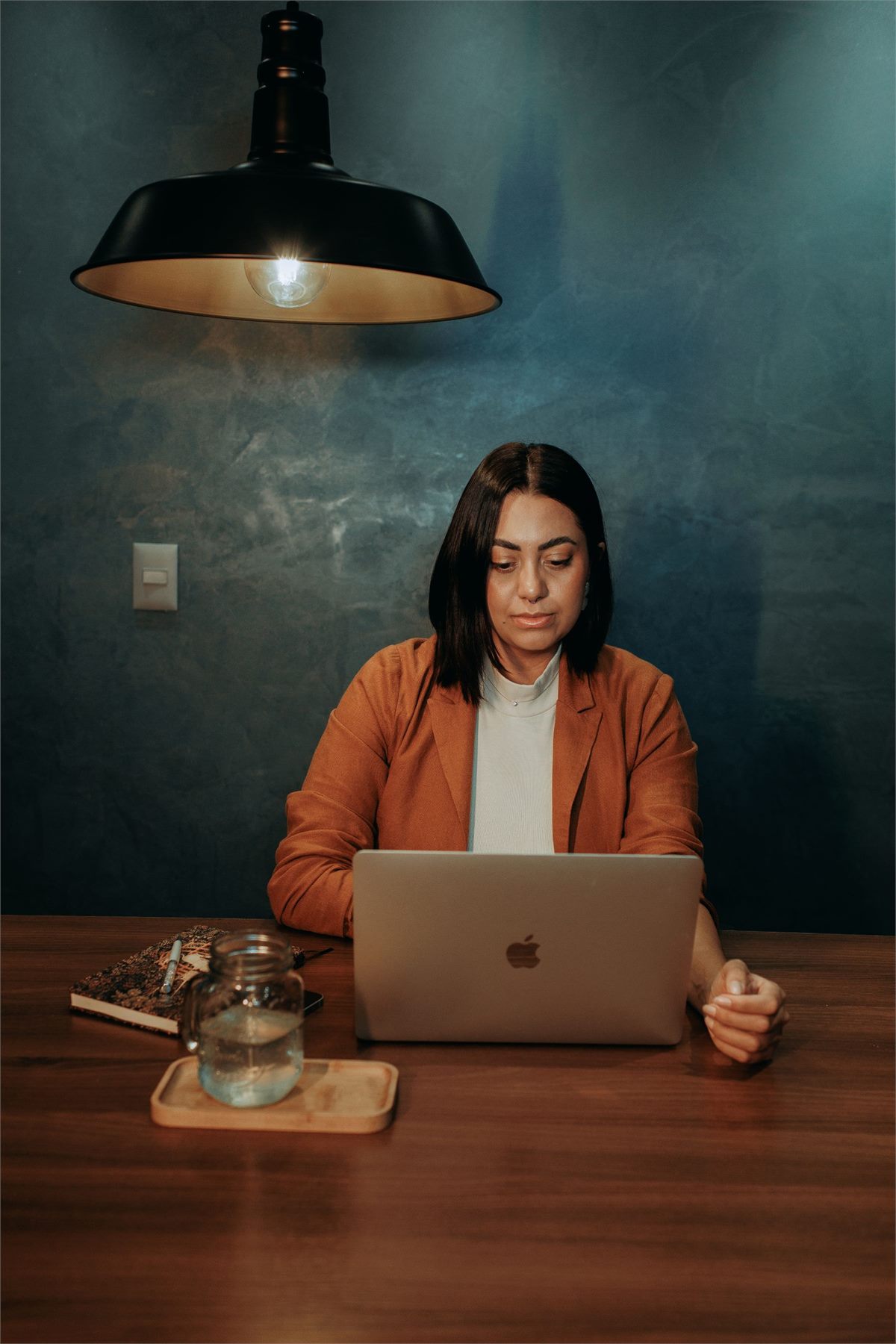 A person working with comfortable concentration