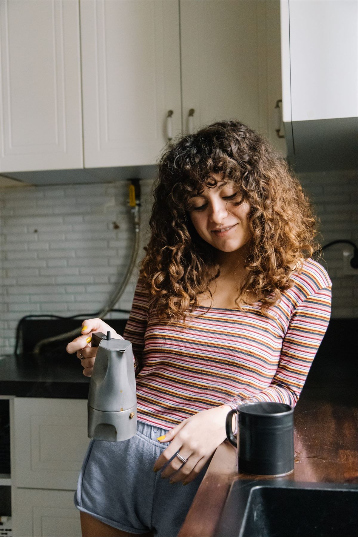 A simple mushroom coffee preparation in a home kitchen